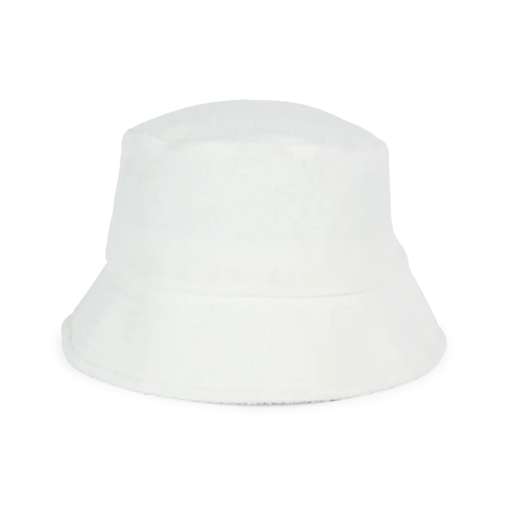 Ecologische uniseks bucket hat in badstof, ivory — productfoto 7