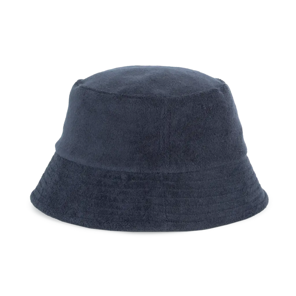 Ecologische uniseks bucket hat in badstof, navy blue — productfoto 7