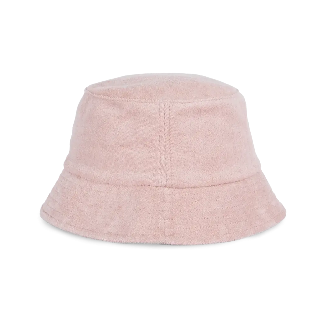 Ecologische uniseks bucket hat in badstof, petal rose — productfoto 8