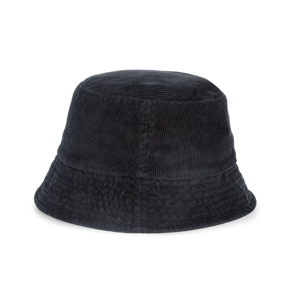 PS_NS019-S_BLACK - Hidalgo-werbeartikel Ecologische uniseks ribfluwelen hoed, black — productfoto 4