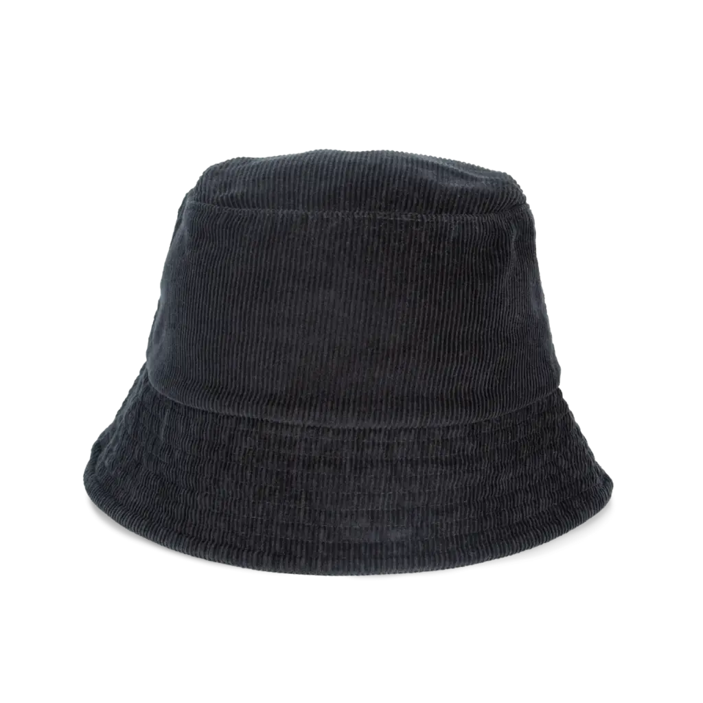 Ecologische uniseks ribfluwelen hoed, black — productfoto 5