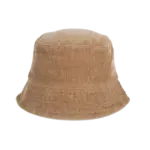 Ecologische uniseks ribfluwelen hoed, dark camel — productfoto 6