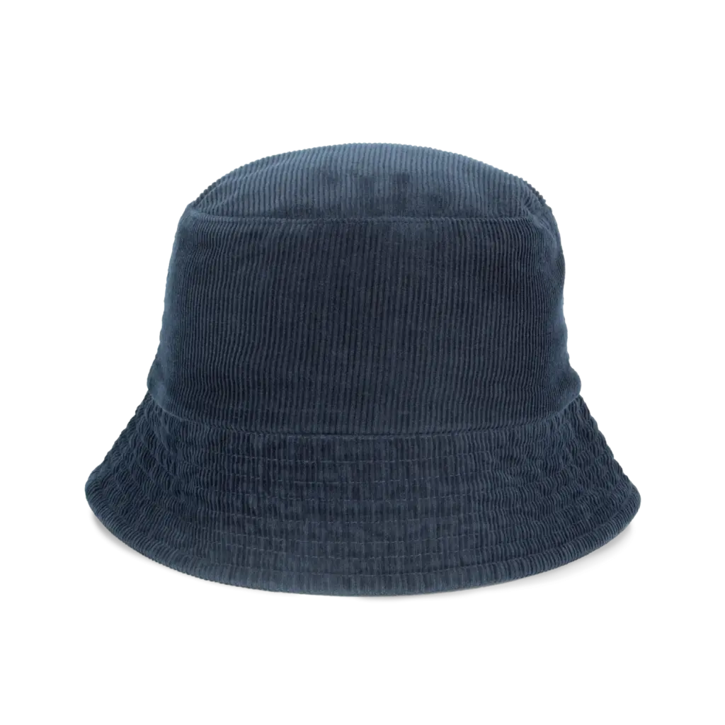Ecologische uniseks ribfluwelen hoed, navy blue — productfoto 8