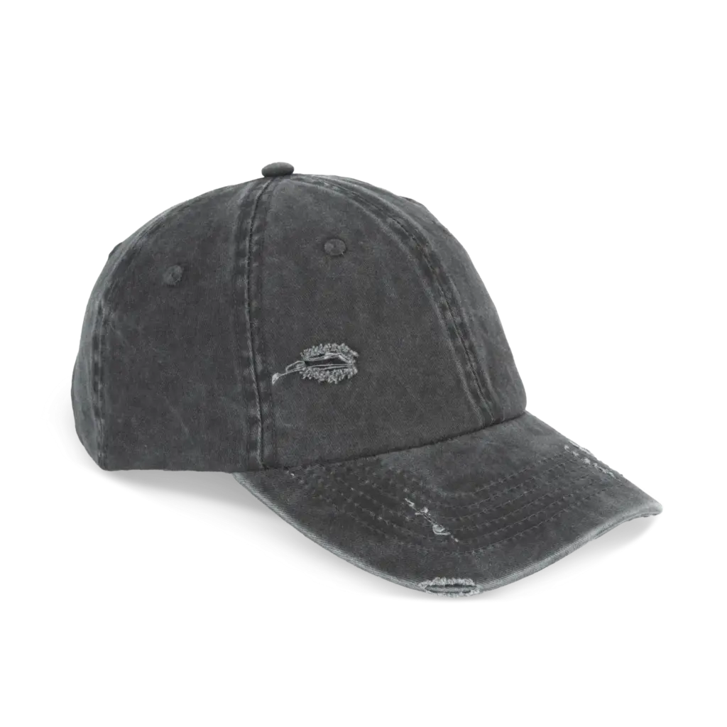 Ecologische uniseks pet met verwassen look, washed black — productfoto 5