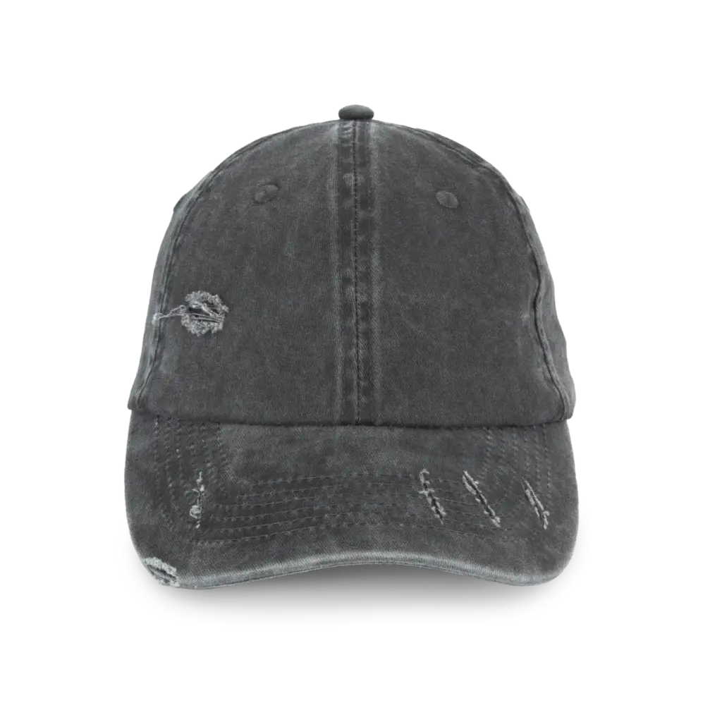 Ecologische uniseks pet met verwassen look, washed black — productfoto 6