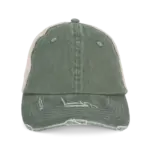 Ecologische uniseks truckerpet met verwassen look, washed organic khaki / beige — productfoto 6