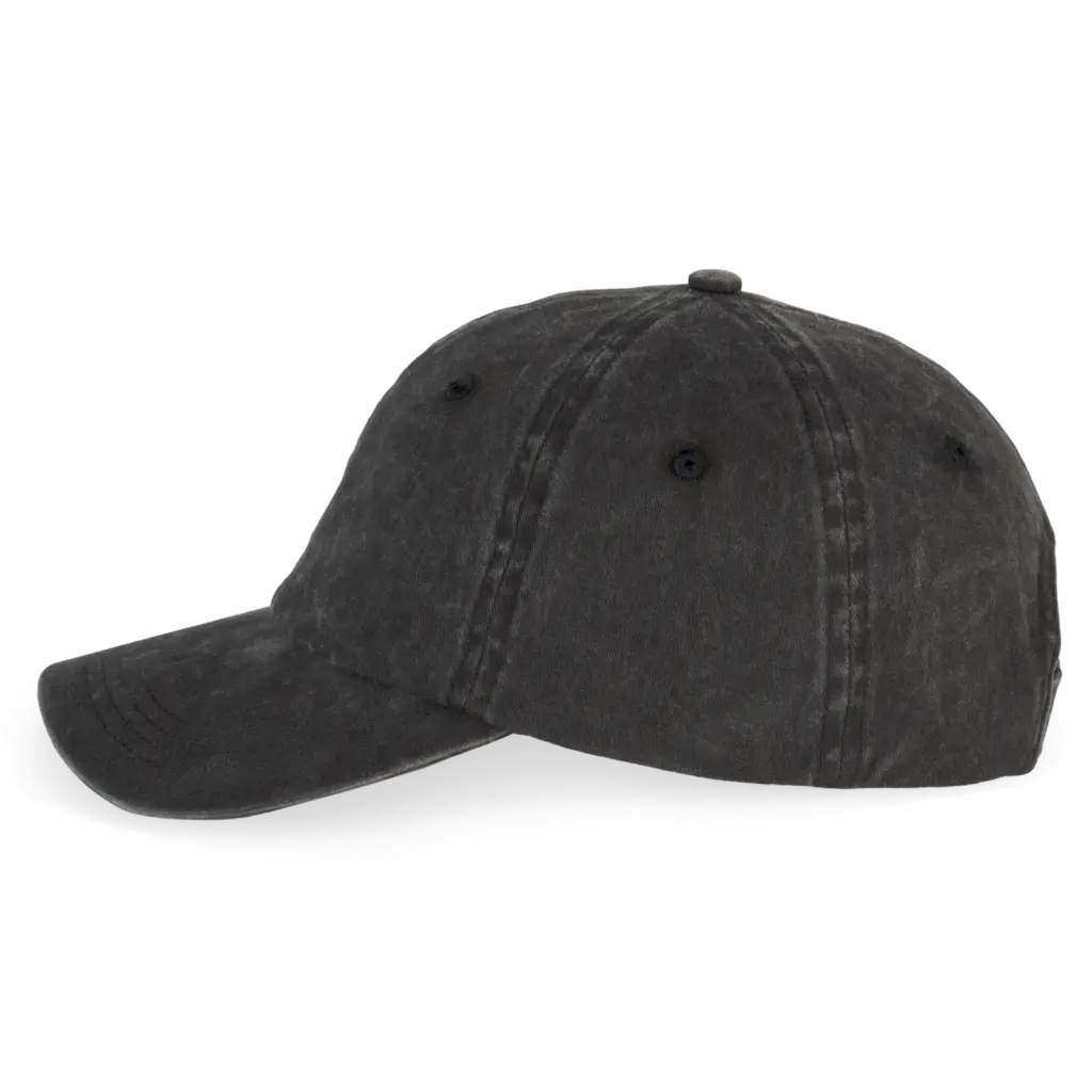 Ecologische verwassen pet uniseks, washed black — productfoto 8