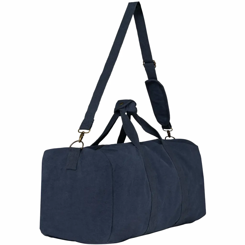 Ecologische vintage reistas, washed navy blue — productfoto 4