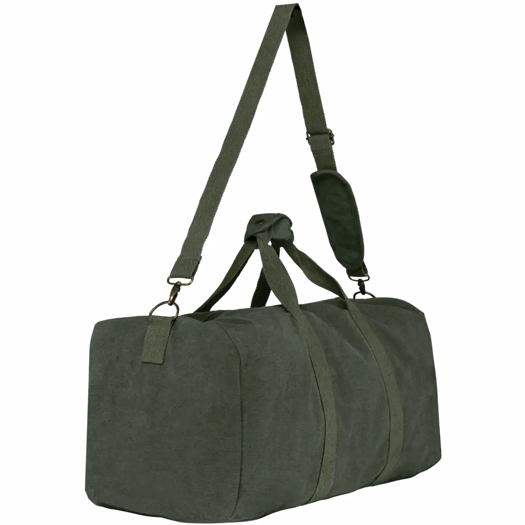 Ecologische vintage reistas, washed organic khaki — productfoto 5