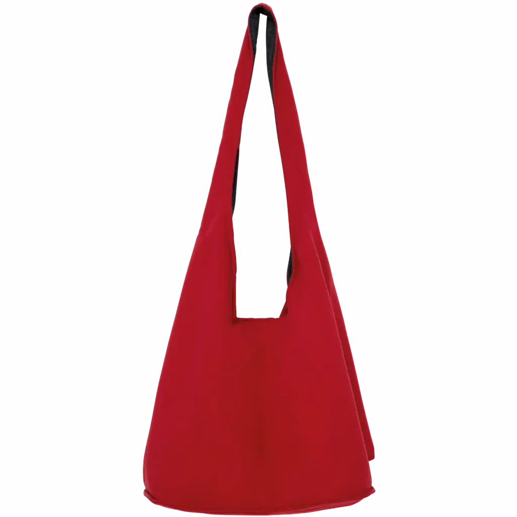 PS_NS107_HIBISCUSRED - Katoenendraagtassen Schoudertas van fleece, hibiscus red — productfoto 7