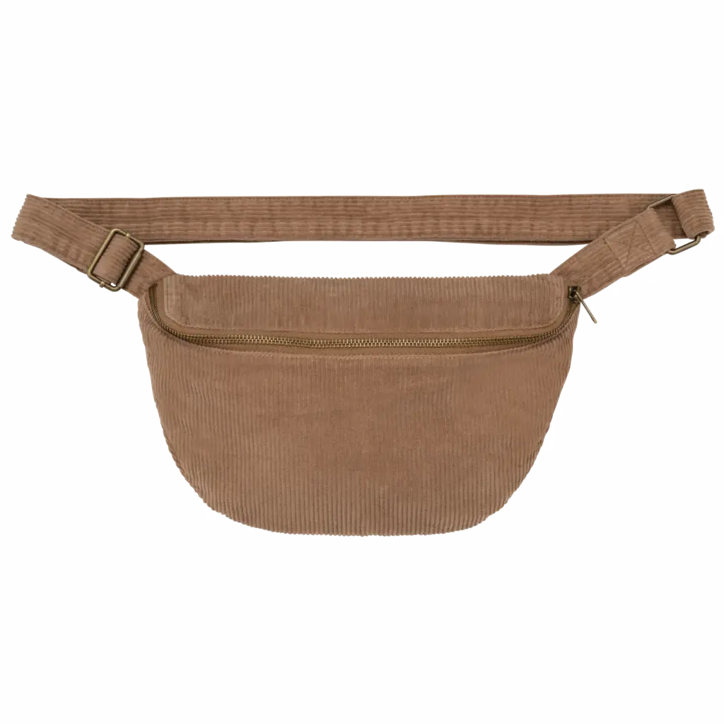 Ecologisch verwassen heuptasje van ribfluweel, washed dark camel — productfoto 5