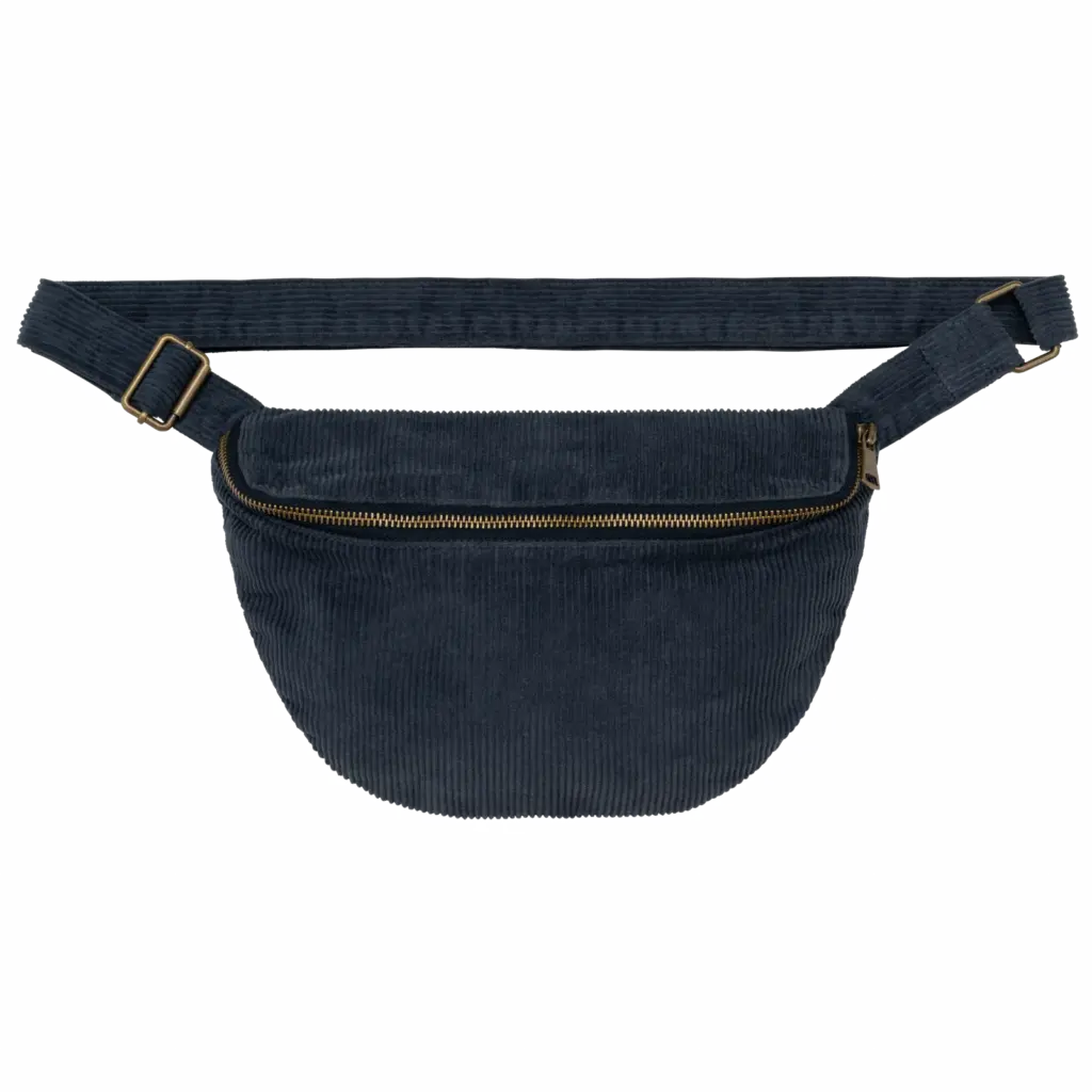 Ecologisch verwassen heuptasje van ribfluweel, washed navy blue — productfoto 6