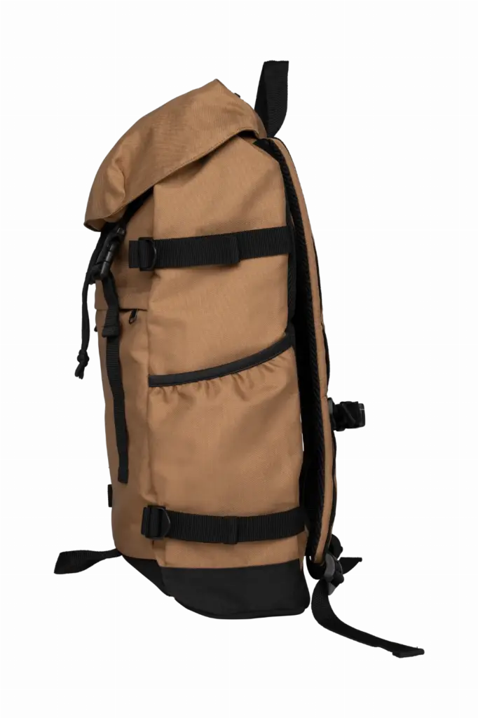 PS_NS109-S_DARKCAMEL-BLACK - Hidalgo Ecologische uniseks rugzak, dark camel / black — productfoto 6