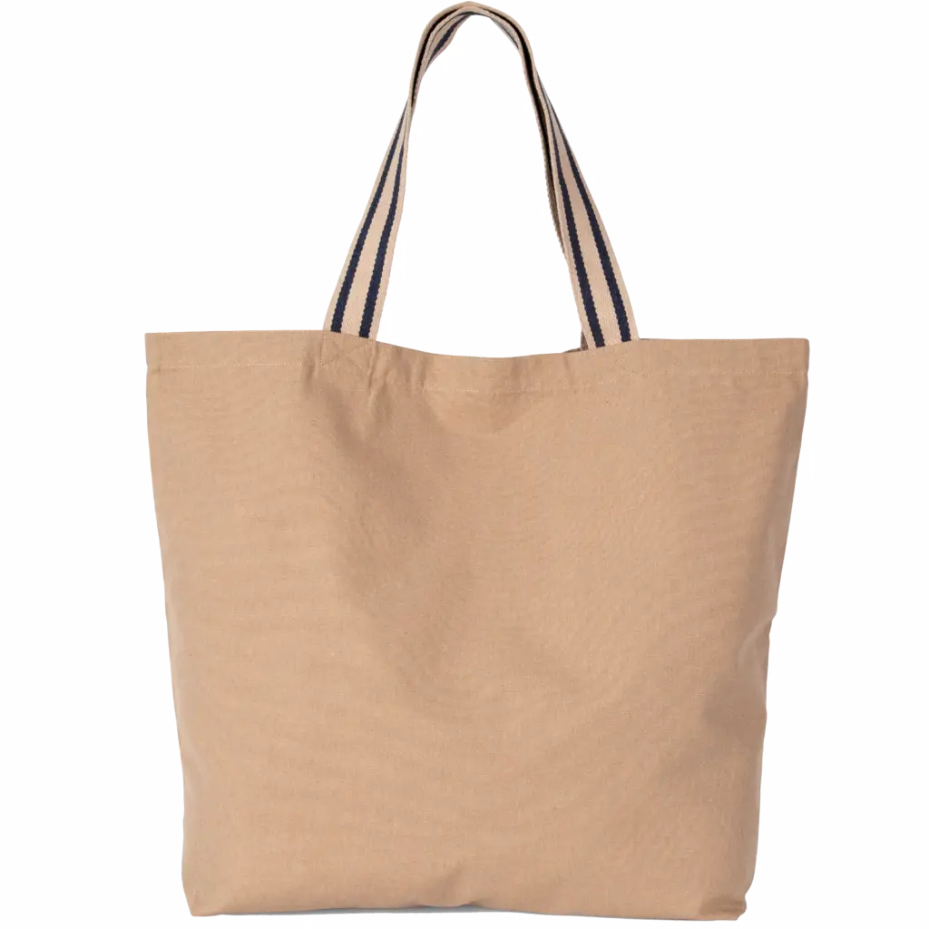 PS_NS110_HEMP-DESERTSAND-HORIZONBLUESTRIPE - Katoenendraagtassen Grote ecologische shopper, hemp / desert sand / horizon blue stripe — productfoto 8