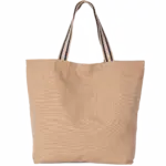 Grote ecologische shopper, hemp / desert sand / horizon blue stripe — productfoto 8