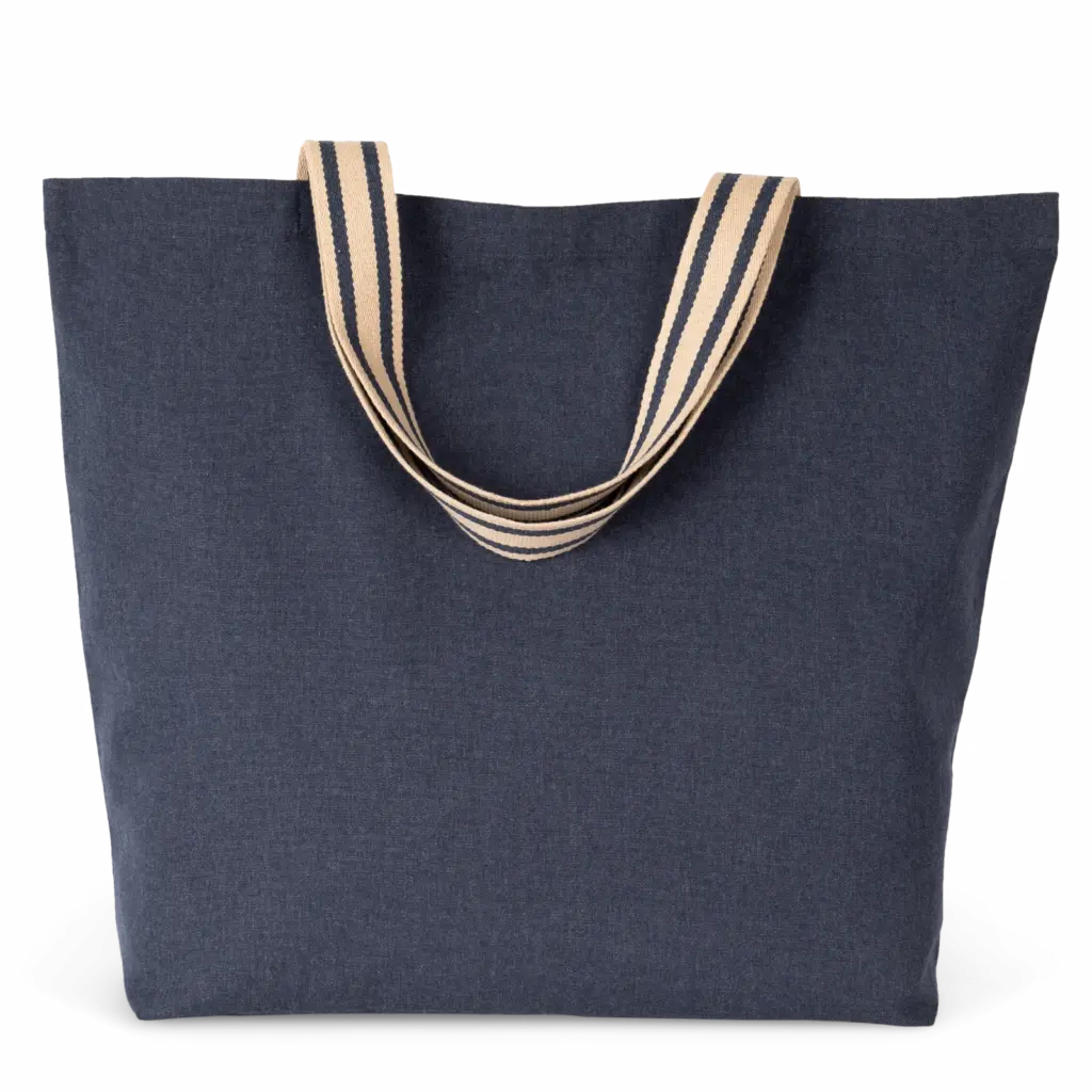 Grote ecologische shopper, horizon blue / desert sand / horizon blue stripes — productfoto 5
