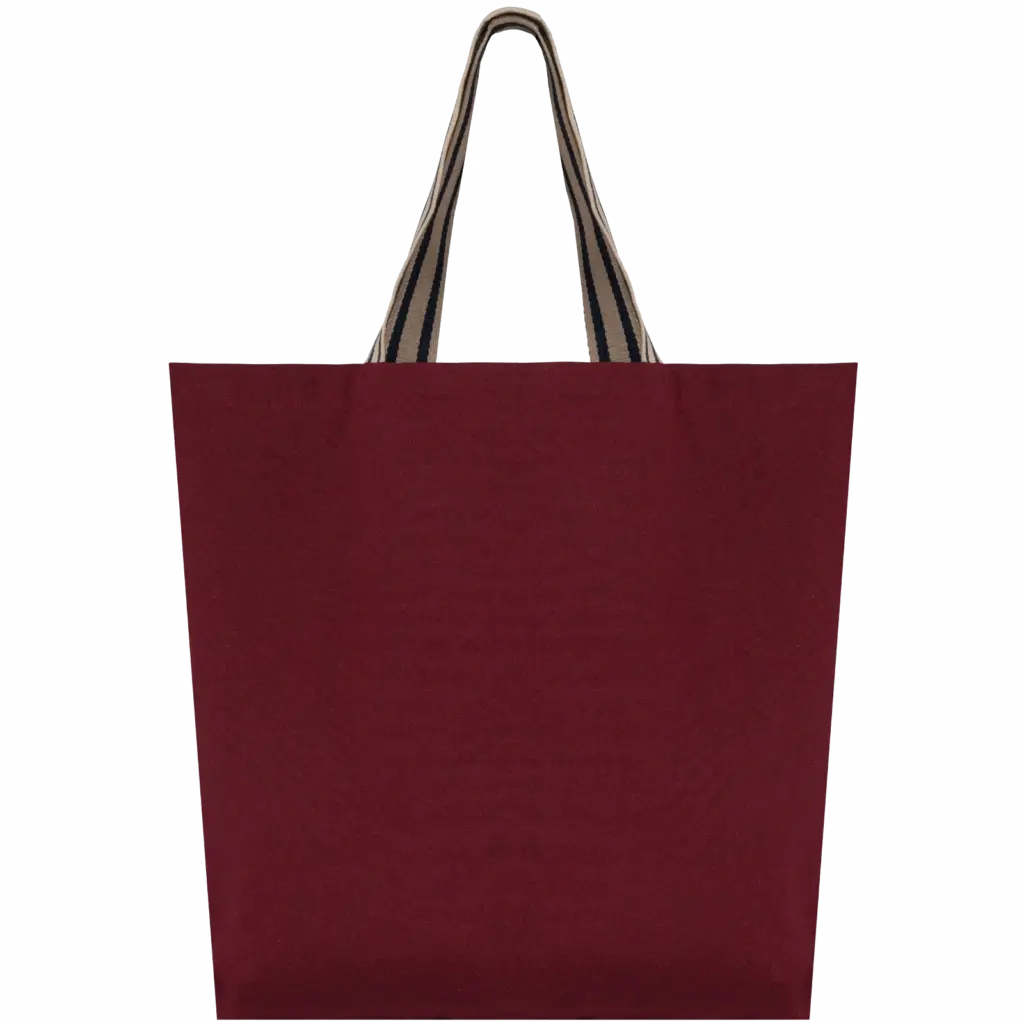 Grote ecologische shopper, rosewood / desert sand / horizon blue stripes — productfoto 6