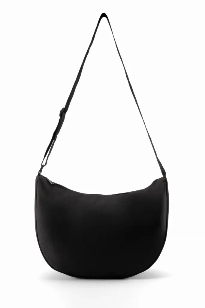NS119 - Duurzame halvemaan crossbodytas., black