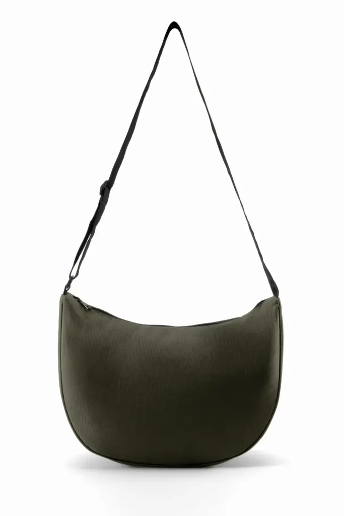 PS_NS119_ORGANICKHAKI-BLACK - Hidalgo NS119 - Duurzame halvemaan crossbodytas., organic khaki / black — productfoto 2