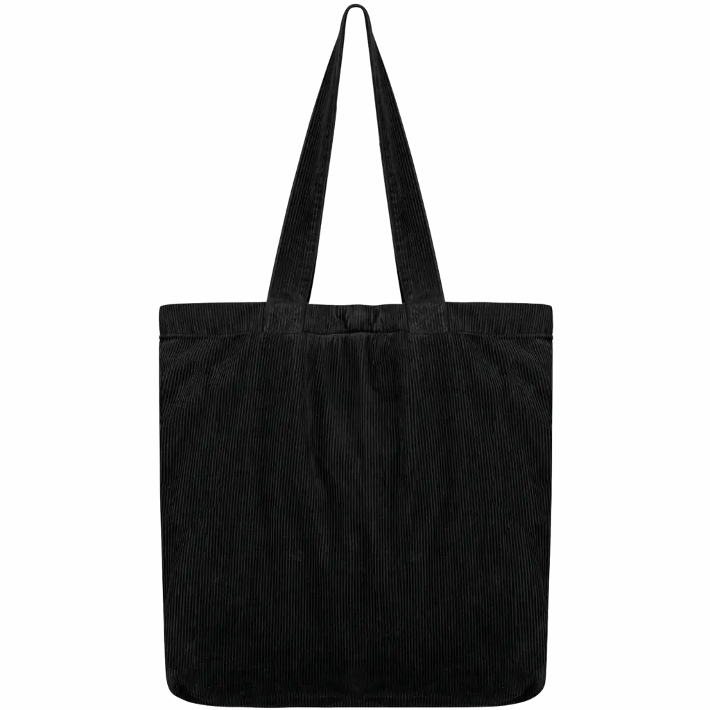 Ecologische verwassen tas van ribfluweel, washed black — productfoto 4