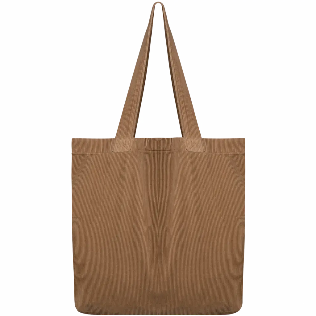 Ecologische verwassen tas van ribfluweel, washed dark camel — productfoto 5