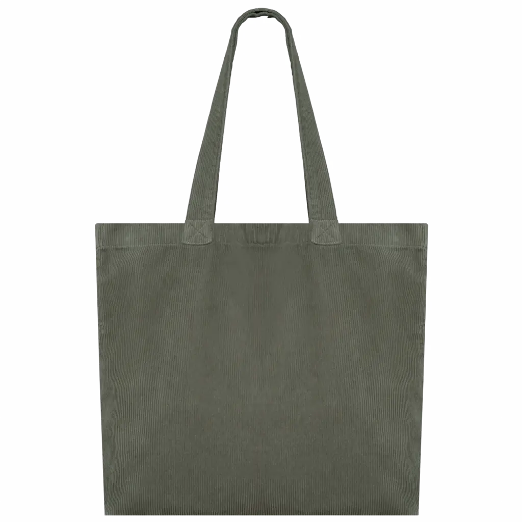 Ecologische verwassen tas van ribfluweel, washed organic khaki — productfoto 7