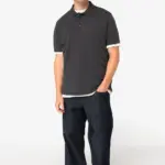 Ecologische verwassen herenpolo van jersey