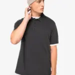 Ecologische verwassen herenpolo van jersey — productfoto 3