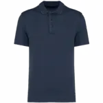 Ecologische verwassen herenpolo van jersey, washed navy blue — productfoto 7
