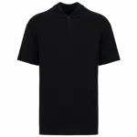 Ecologische herenpolo van piquétricot met afhangende schouders, black — productfoto 6