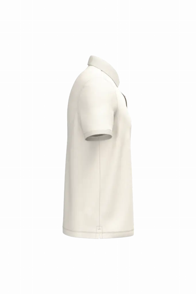 Ecologische herenpolo in piquétricot, ivory — productfoto 10