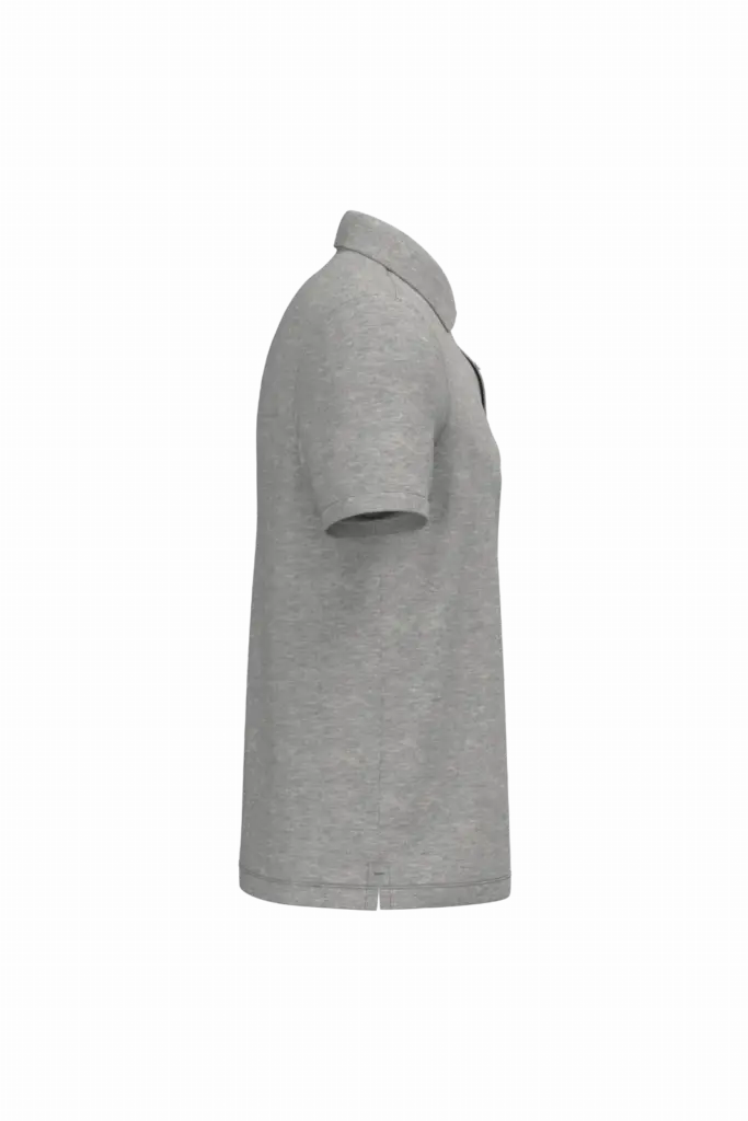 Ecologische herenpolo in piquétricot, moon grey heather — productfoto 11