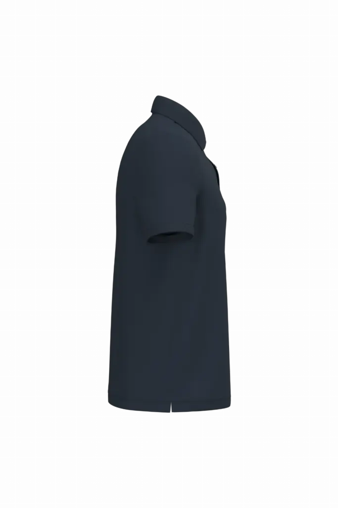 Ecologische herenpolo in piquétricot, navy blue — productfoto 12