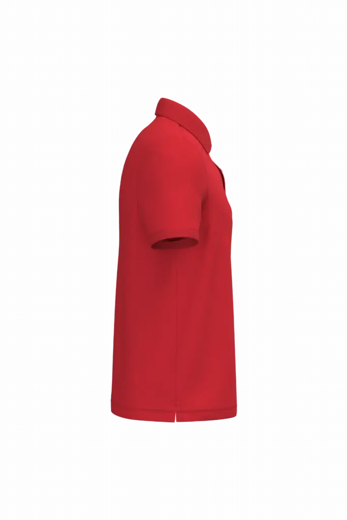 Ecologische herenpolo in piquétricot, poppy red — productfoto 15