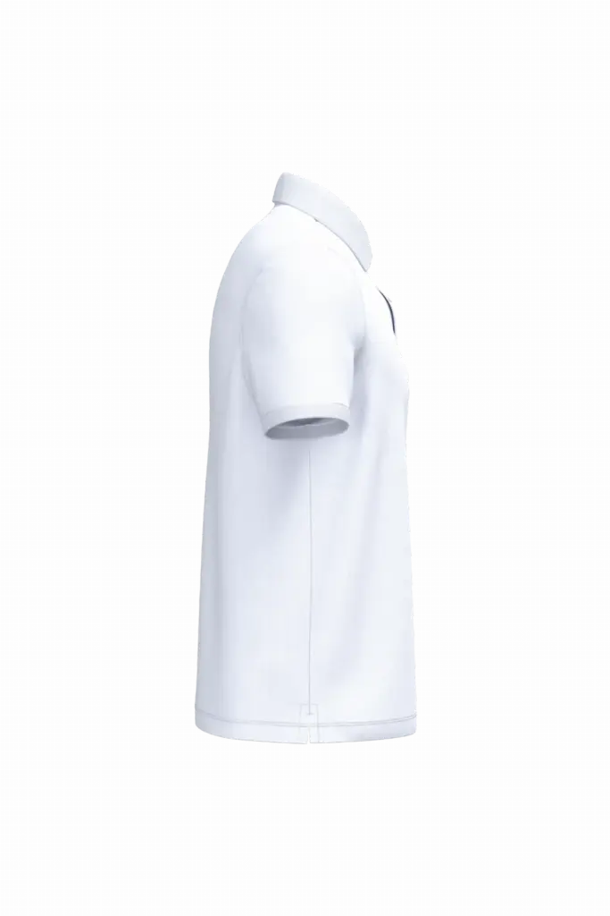Ecologische herenpolo in piquétricot, white — productfoto 19