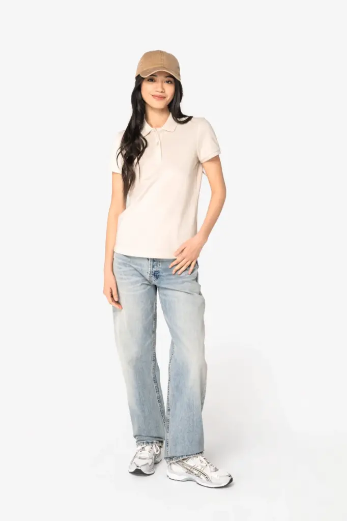 Ecologische damespolo in piquétricot — productfoto 2