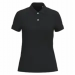 Ecologische damespolo in piquétricot, black — productfoto 7