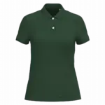 Ecologische damespolo in piquétricot, forest green — productfoto 9