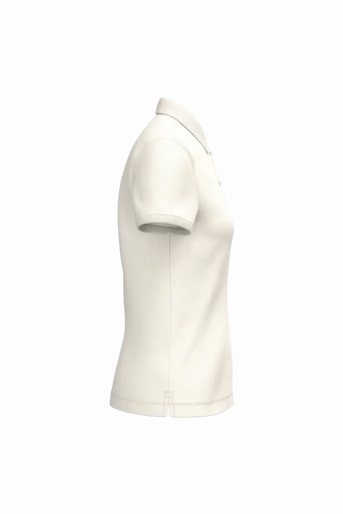 Ecologische damespolo in piquétricot, ivory — productfoto 10