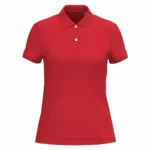 Ecologische damespolo in piquétricot, poppy red — productfoto 16