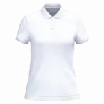 Ecologische damespolo in piquétricot, white — productfoto 20