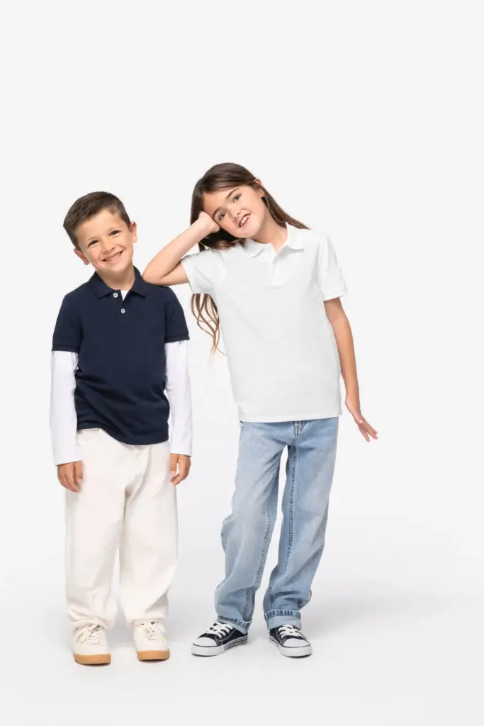 Ecologische kinderpolo van piquétricot