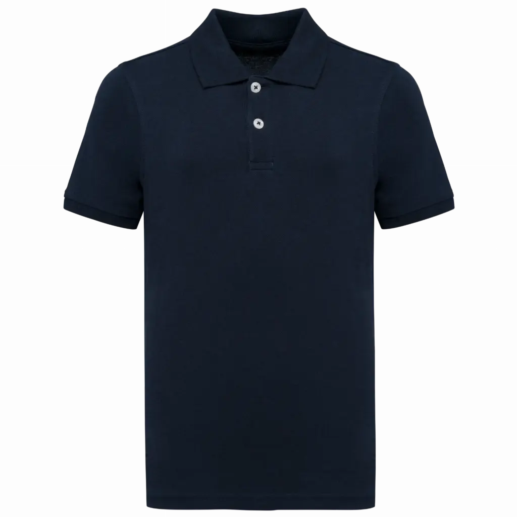 Ecologische kinderpolo van piquétricot, navy blue — productfoto 8