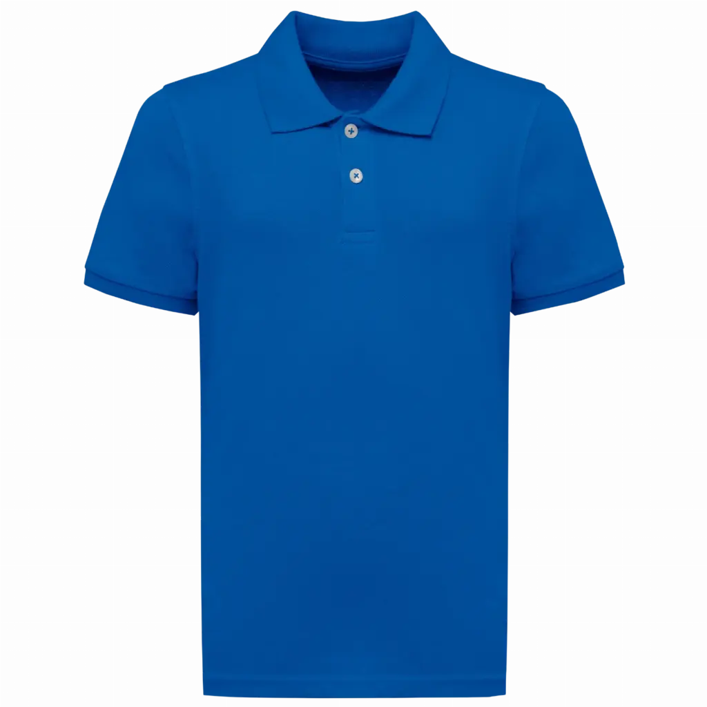 Ecologische kinderpolo van piquétricot, sea blue — productfoto 9