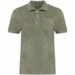 Ecologische badstof kinderpolo, almond green — productfoto 6