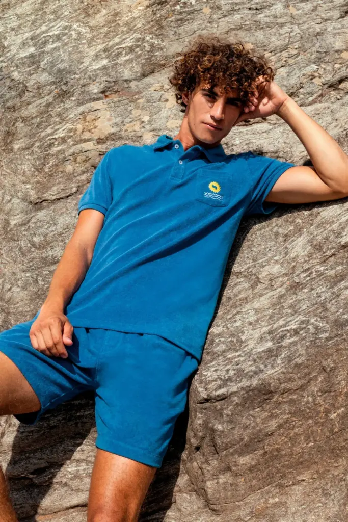 Ecologische badstof herenpolo — productfoto 2