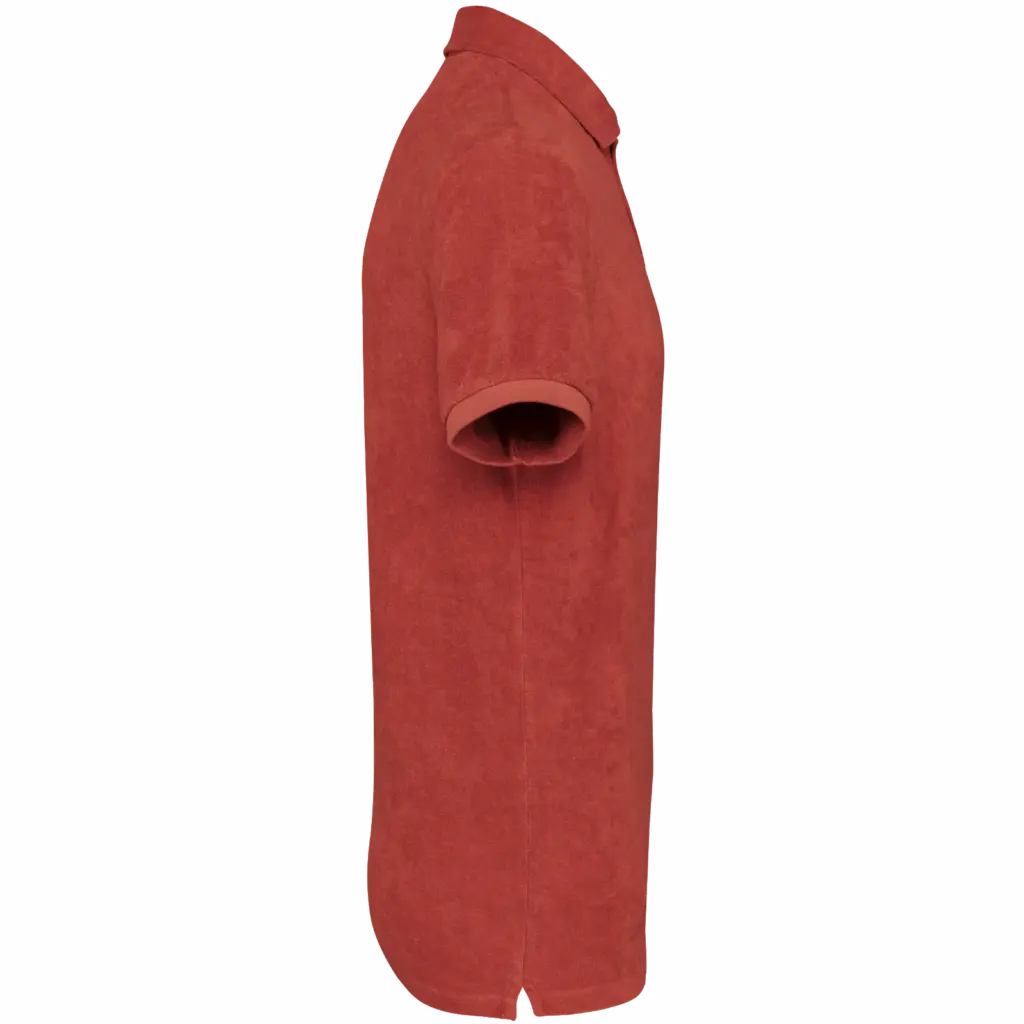 Ecologische badstof herenpolo, paprika — productfoto 13