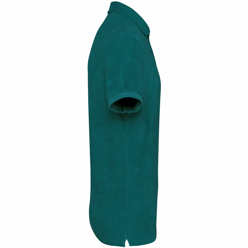 Ecologische badstof herenpolo, peacock green — productfoto 15