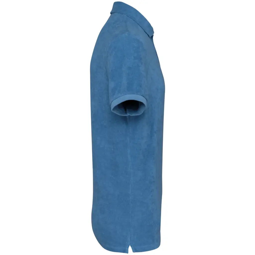 Ecologische badstof herenpolo, riviera blue — productfoto 16