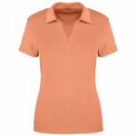 Ecologische badstof damespolo, apricot — productfoto 6